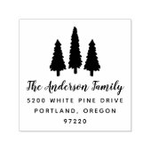 Rustieke dennenbomen retouradres  zelfinktende stempel (Design)