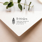 rustieke dennenbomen script familie retour adres rubberstempel