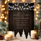 Rustieke dennenbomen String Lights Kerstfeest Kaart