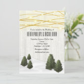 Rustieke dennenbomen Winter bruiloft December Snee Kaart (Staand voorkant)