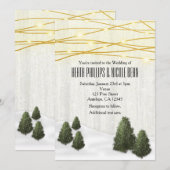 Rustieke dennenbomen Winter bruiloft December Snee Kaart (Voorkant / Achterkant)