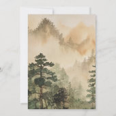 Rustieke dennenboom bos berg bruiloft kaart (Achterkant)