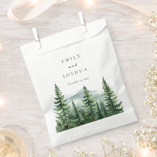 Rustieke dennenboom bos bruiloft bedankzakje (Geknipt)