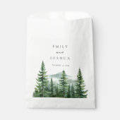 Rustieke dennenboom bos bruiloft bedankzakje (Voorkant)