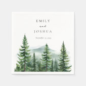 Rustieke dennenboom bos bruiloft servet (Voorkant)