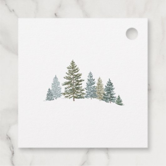 Rustieke dennenboom gepersonaliseerde kerst bedankjes labels (Achterkant)