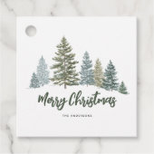 Rustieke dennenboom gepersonaliseerde kerst bedankjes labels (Voorkant)