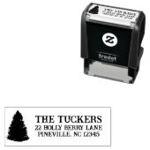 Rustieke dennenboom kerst retour adres  zelfinktende stempel (In situ)