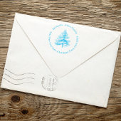 Rustieke dennenboom kerst retour adres  zelfinktende stempel