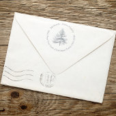 Rustieke dennenboom kerst retour adres  zelfinktende stempel