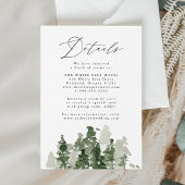 Rustieke dennenbos bruiloft details behuizing Kaar Informatiekaartje