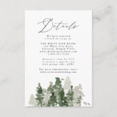 Rustieke dennenbos bruiloft details behuizing Kaar Informatiekaartje (Voorkant)