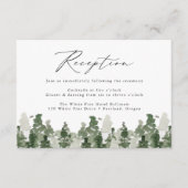 Rustieke dennenbos bruiloft receptie behuizing informatiekaartje (Voorkant)
