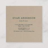 Rustieke dennenbos Logo Faux Kraft Vierkante Visitekaartje (Achterkant)