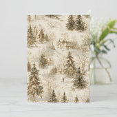 Rustieke dennenbos uitnodiging achtergrond | Vinta (Staand voorkant)