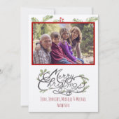 Rustieke dennenfoto Kerstmis Feestdagenkaart (Voorkant)