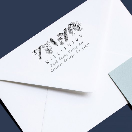 Rustieke dennennaalden Winter Feestdagen Retouradr Rubberstempel