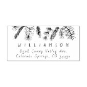 Rustieke dennennaalden Winter Feestdagen Retouradr Rubberstempel (Afrduk)