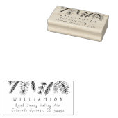 Rustieke dennennaalden Winter Feestdagen Retouradr Rubberstempel (Gestempeld)