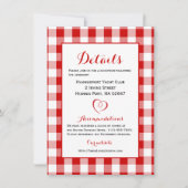 Rustieke Details Richting Gingham Rood Witte Ruite Kaart (Voorkant)