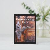 Rustieke deur Housewarming Party uitnodiging (Staand voorkant)