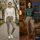 Rustieke diagonale geruite tweedweefsel aarde leggings