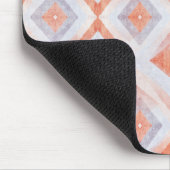 Rustieke diamant geometrisch in terracotta en blau muismat (Hoek)