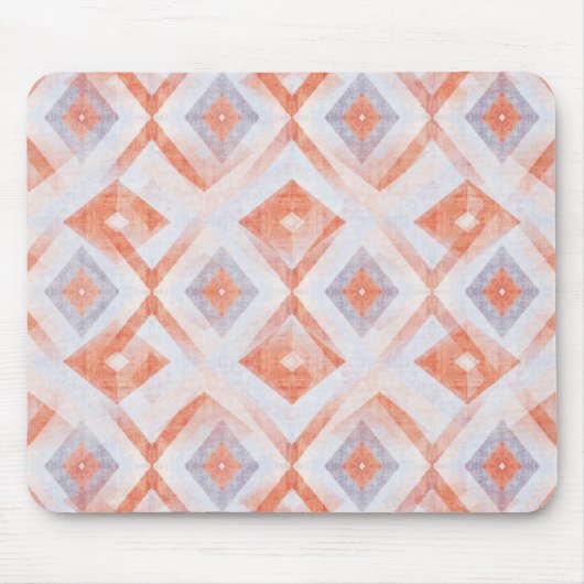 Rustieke diamant geometrisch in terracotta en blau muismat (Voorkant)