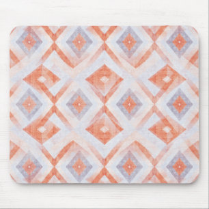 Rustieke diamantgeometrie in terracotta en blauw muismat