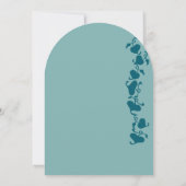 Rustieke Die Cut Aqua Blue Hearts bruiloft uitnodi Kaart (Achterkant)