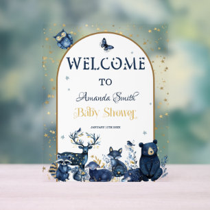 Rustieke Dieren Avontuur Nachtelijke Hemel Baby Sh Acryl Bord