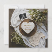 Rustieke digitale bewerkbare zwangerschapsaankondi kaart (Voorkant)