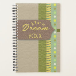 Rustieke digitale Scrapbook Dream Green Tan Brown Planner