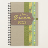 Rustieke Digitale Scrapbook Droom Groen Tan Bruin Planner (Voorkant)