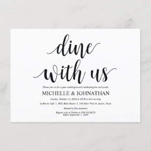 Rustieke 'Dine with us' Brunch Uitnodigingskaart Kaart