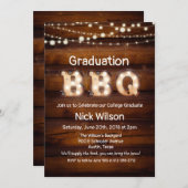 Rustieke diploma BBQ-uitnodiging Kaart (Voorkant / Achterkant)