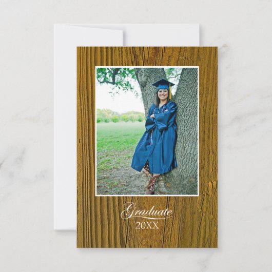 Rustieke diploma-uitreikingsviering met foto kaart (Voorkant)
