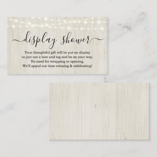 Rustieke Display Douche Inzetstuk voor uitnodiging Informatiekaartje (Voorkant / Achterkant)