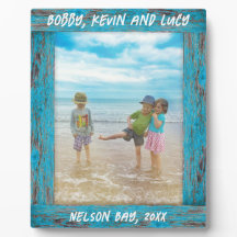 Rustieke Distressed Blue Beach Wood Tekstfoto