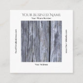 Rustieke distressed grijs hout interieur grunge vierkante visitekaartje (Achterkant)