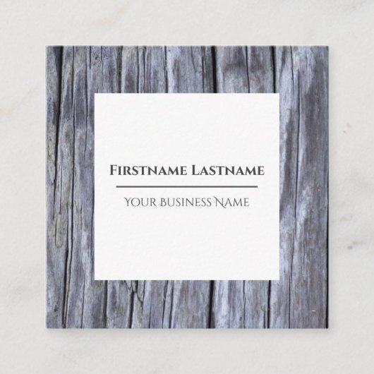 Rustieke distressed grijs hout interieur grunge vierkante visitekaartje (Voorkant)