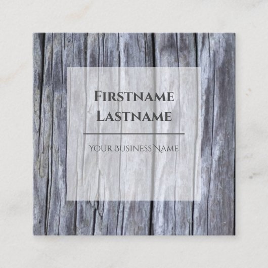 Rustieke distressed grijs hout interieur grunge vierkante visitekaartje (Voorkant)