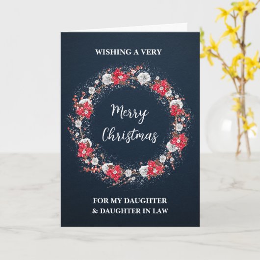 Rustieke dochter & dochter in de wet Vrolijk Kerst Kaart (Gele Bloem)