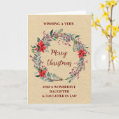 Rustieke dochter & dochter in de wet Vrolijk Kerst Kaart (Gele Bloem)