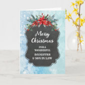 Rustieke dochter & Zoon in de wet Vrolijk Kerstfee Kaart (Gele Bloem)