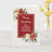 Rustieke dochter & Zoon in de wet Vrolijk Kerstfee Kaart (Gele Bloem)