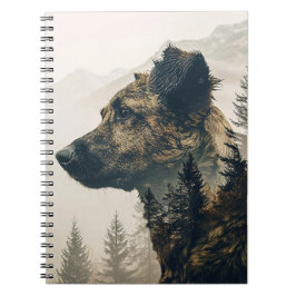 Rustieke Dog Bos Landschap Foto Notitieboek