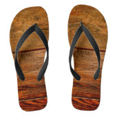 Rustieke  Donker Hout Graan Plank Look Teenslippers (Voetbed)