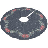 Rustieke donkerblauwe besneeuwde kerstballen besse kerstboom rok (Gekanteld)
