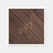 Rustieke donkerbruine houten houten schutting land servet (Voorkant)